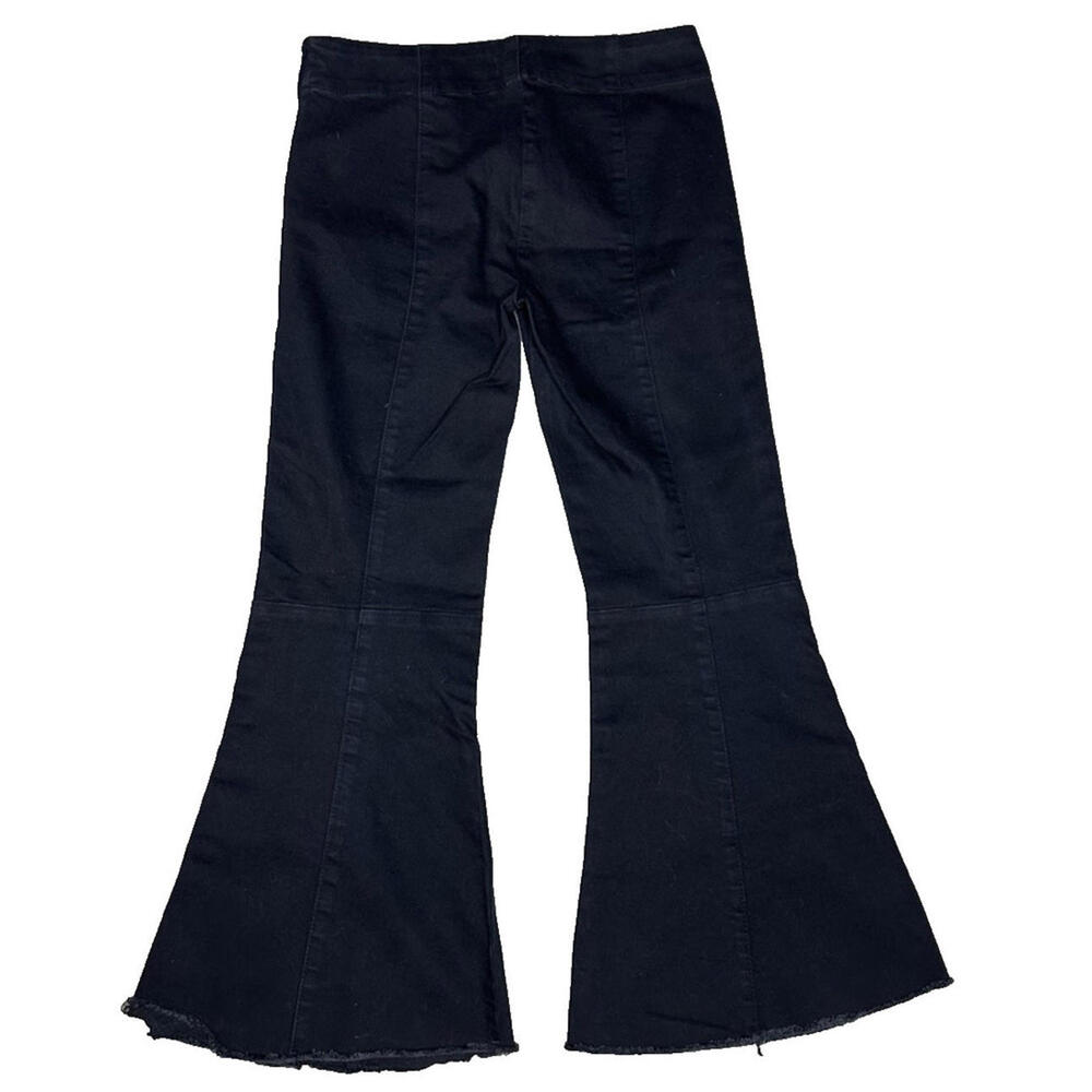 BDG Urban Outfiters Cropped Flare Jeans Womens Size 4 Black Raw Hem Mid Side Zip - Picture 4 of 7